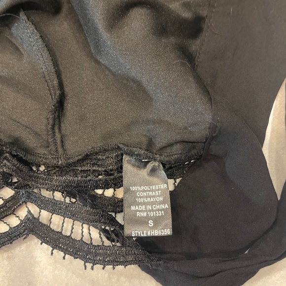 Charlotte Russe Black Lace Crop Top, Size Small - Picture 7 of 8